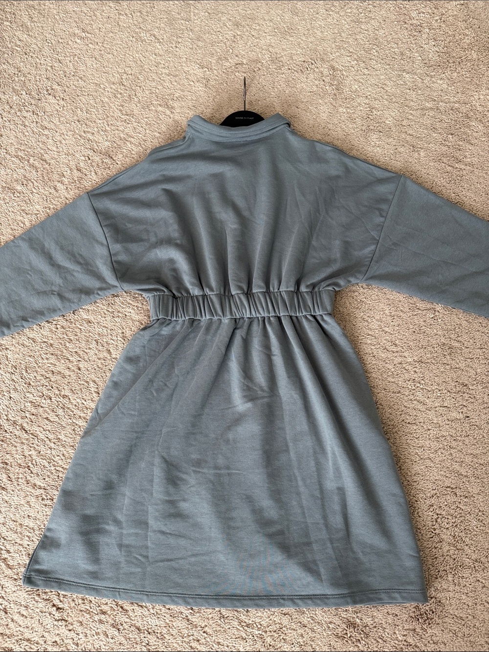 NWT Nordstrom Topshop Zip Collar Cinched Waist Dress Gray NWT Size 8 - Picture 5 of 9